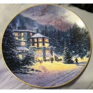 1992 Thomas Kinkade Plate - Home Away from Home - Vintage Christmas Collectible